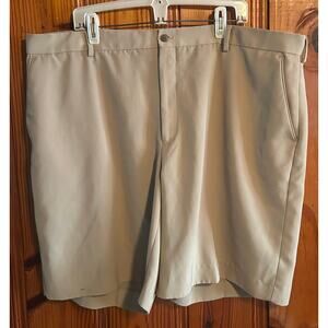 Alan Flusser Golf Men’s Khaki shorts tan polyester big and tall size 44